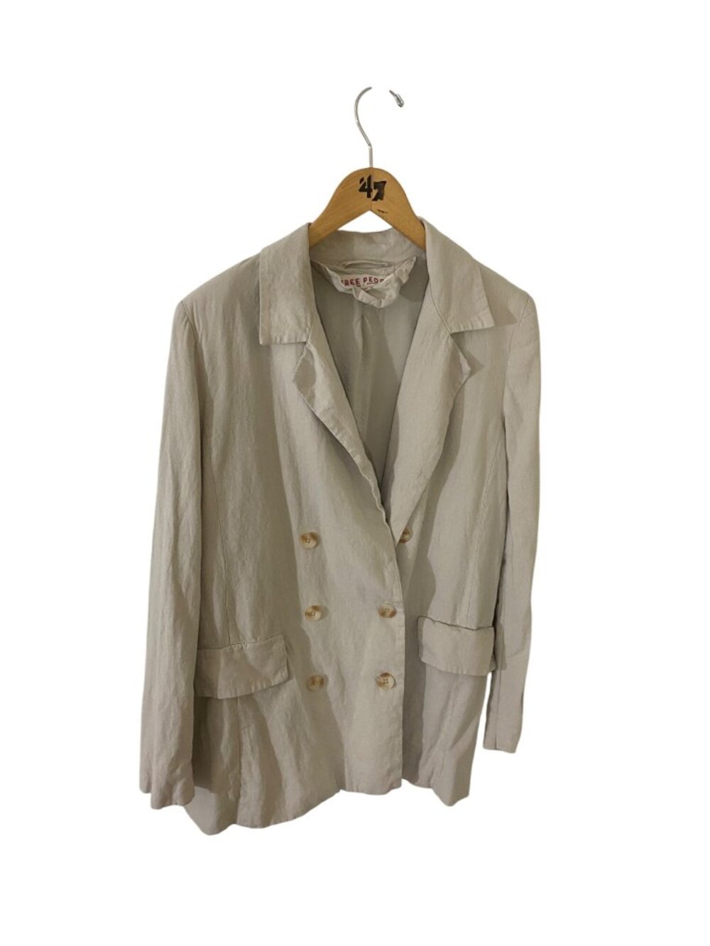Free People Women's Olivia Tie Waist Linen Blend Blazer - Small